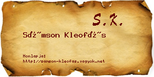 Sámson Kleofás névjegykártya